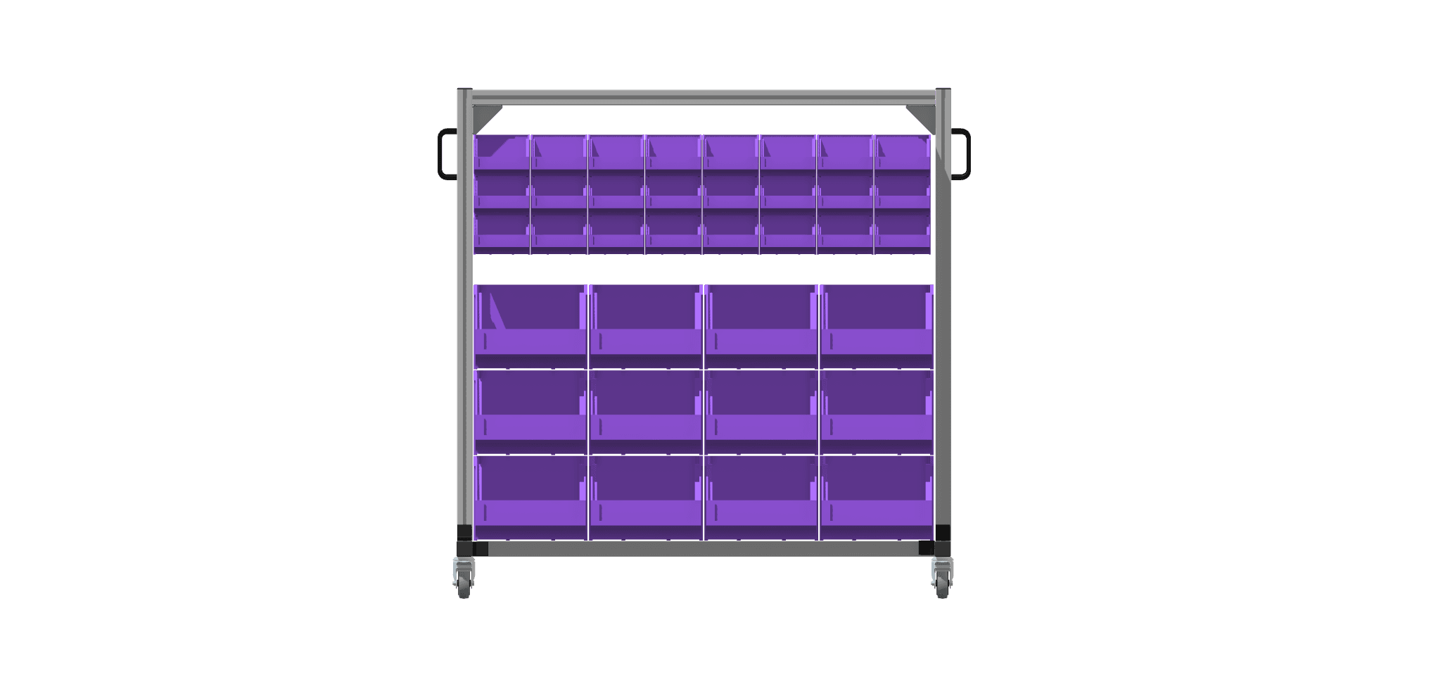 Shelf frame made of aluminum profiles